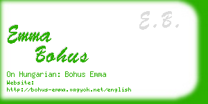 emma bohus business card